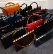 A quantity of mainly mid 20th Century ladies handbags all with gold tone hardware to include