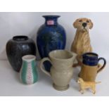 China to include two, Royal Doulton jugs, two Poole pottery vases a large model of a golden