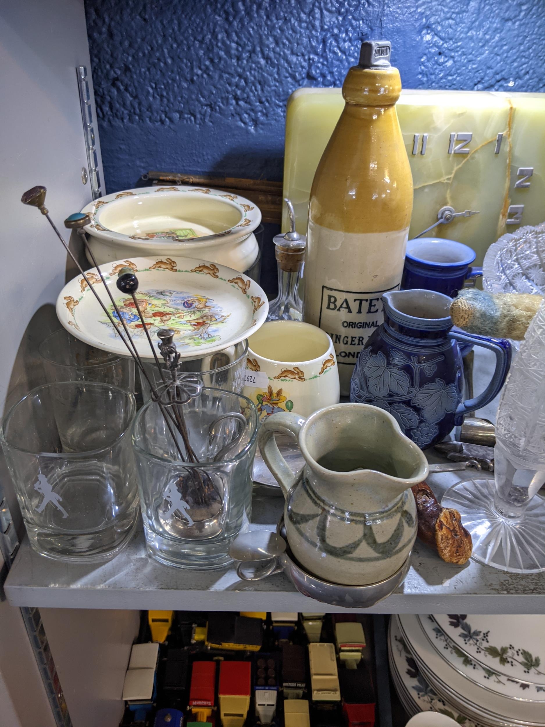 Mixed ceramics glassware and china to include one Lladro and two Nao figures, two early 20th century - Image 2 of 14