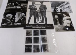 A collection of publicity material from the 1968 film 'Where Eagles Dare' to include 9