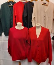 A quantity of gents cashmere cardigans and sweaters, size L, XL and XXL to include Eric Bompard.