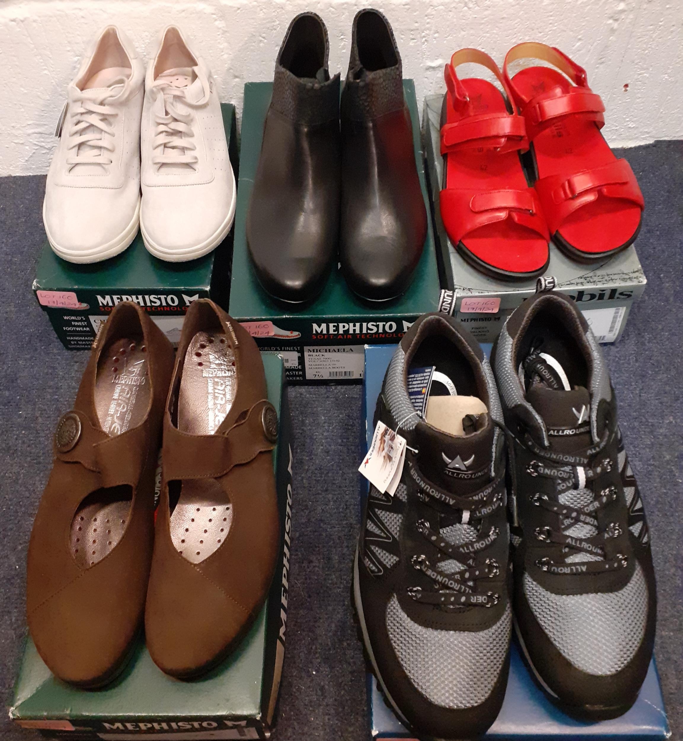 Five pairs of unisex and ladies shoes, unworn with original tags and boxes to include a pair of