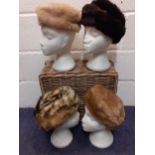 A quantity of 12 vintage faux fur hats, mainly 1950's and 1960's to include Jacoll, Aage Thaarup and