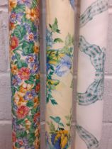 Three bolts of late 20th Century fabric to include 1994 Arthur Sanderson wildflower design, 1987