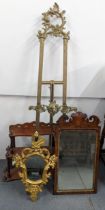 A mixed lot to include a 20th century brass easel, together with a Georgian Chippingdale walnut