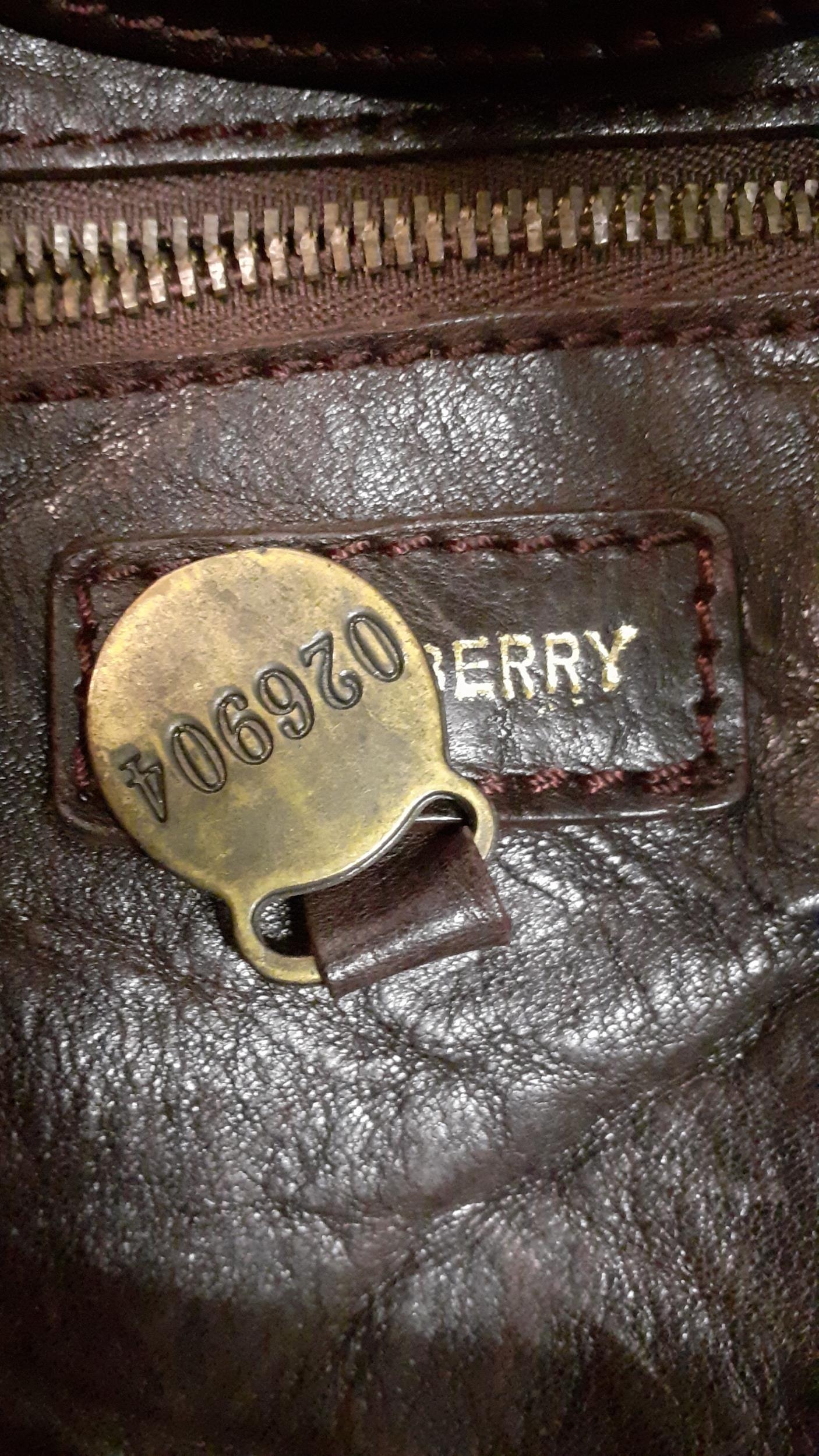 Mulberry-An early 2000's dark brown textured leather 'Annie' shoulder bag having brushed gold tone - Image 7 of 8