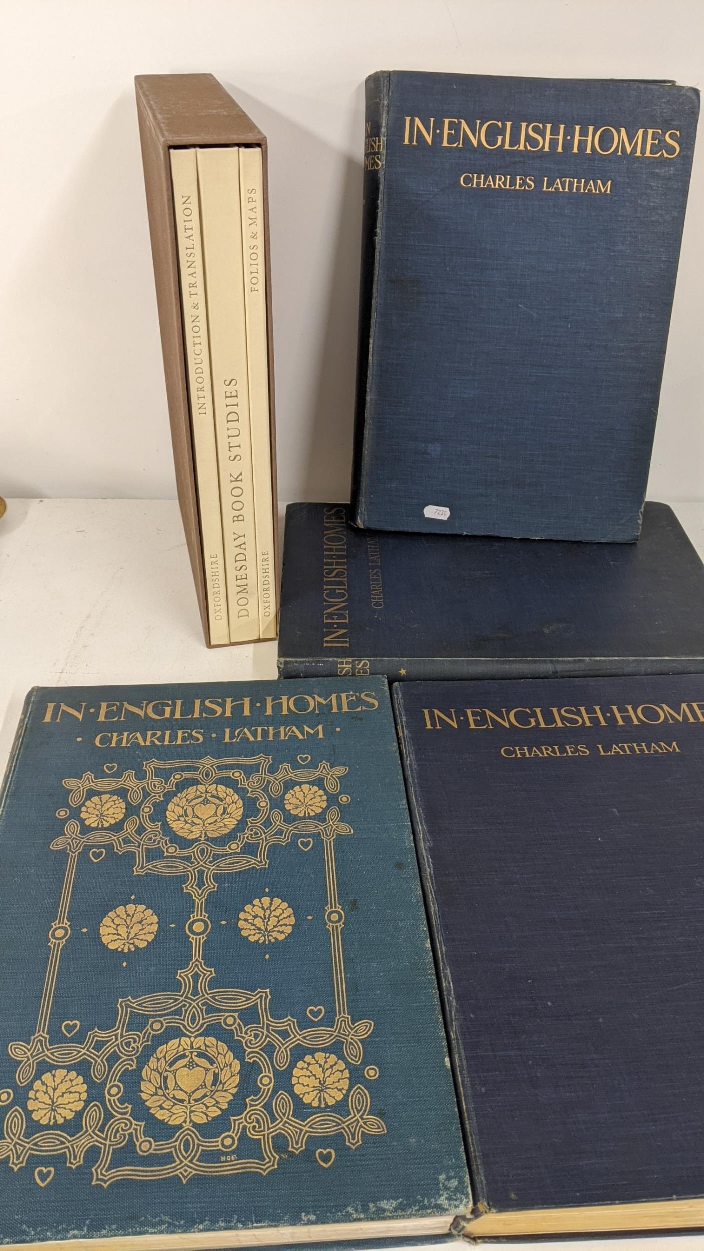 Five hardback books to include 'In English Homes' by Charles Latham and Domesday Book Studies - Image 2 of 6