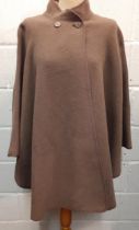 A vintage Weatherall brown pure new woollen cape. Location:Rail