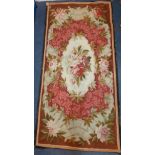 A 20th Century Aubusson rug A/F originally purchased from the C John Mayfair Gallery having a pink