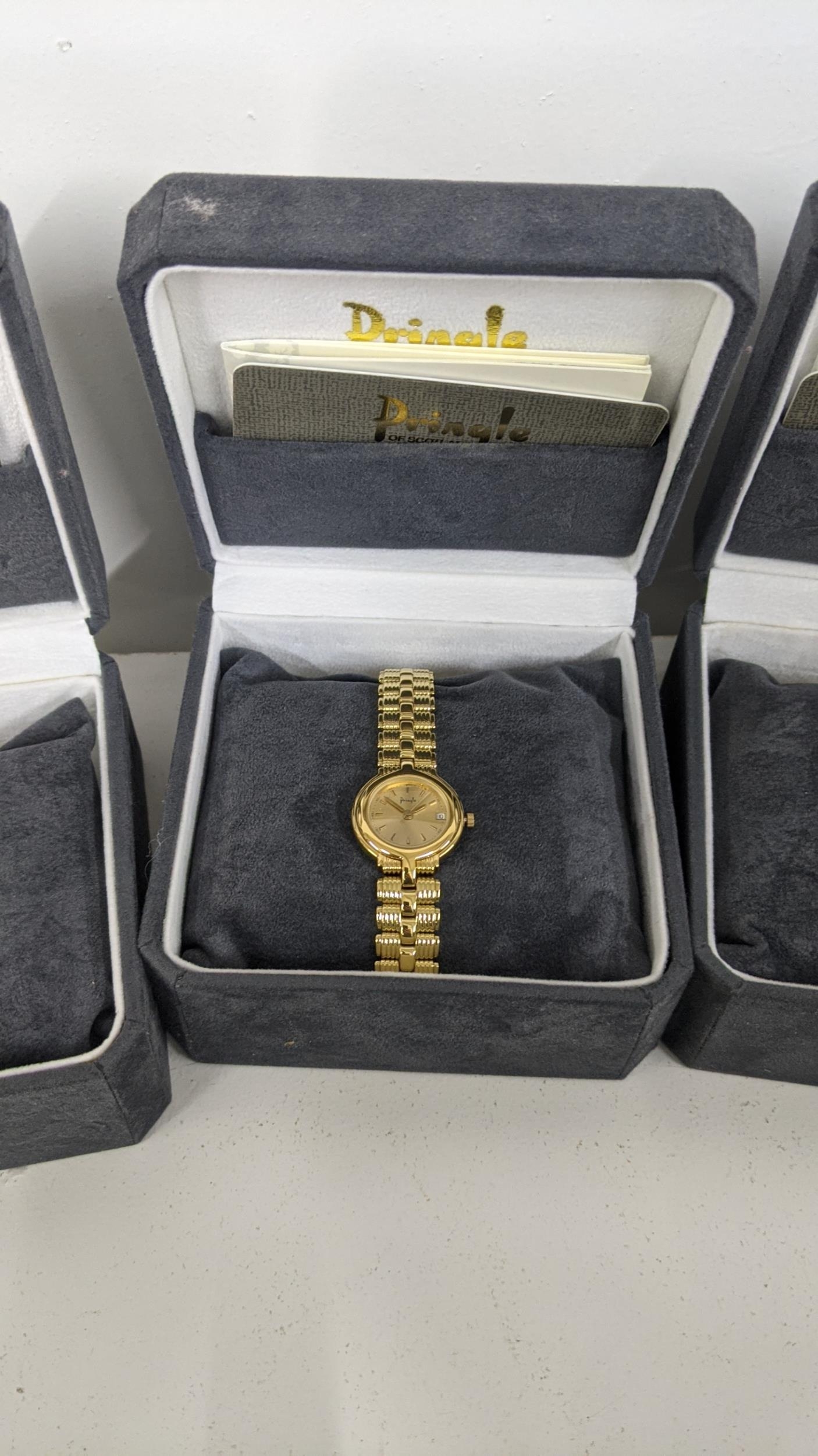 Ten ladies gold plated Pringle wrist watches five having white Quartz faces and five having gold - Image 5 of 8