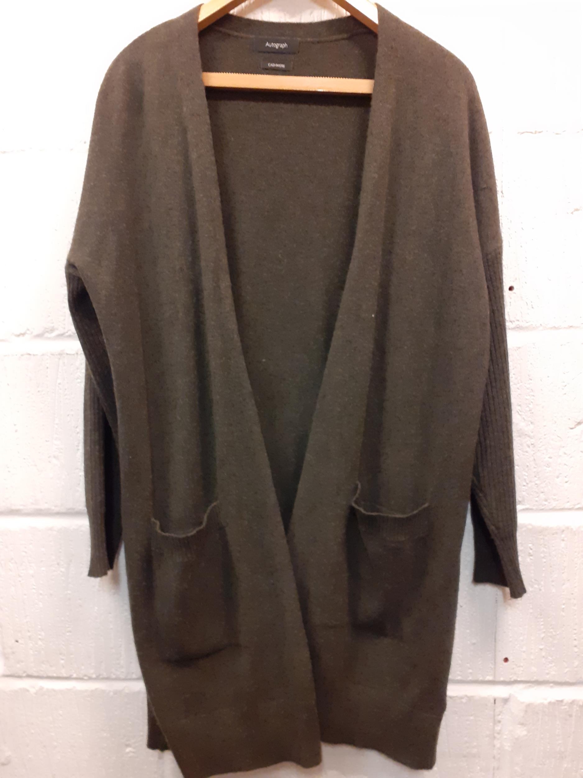 A M&S 'Autograph Collection' black cashmere hooded coat, UK size 16 (hardly worn) and mixed cashmere - Image 3 of 3