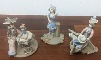 Three Hilary Brock figures to include a lady sitting at table Location:5-2