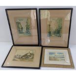 A Denis Pannett print, together with three George Downie engravings Location: