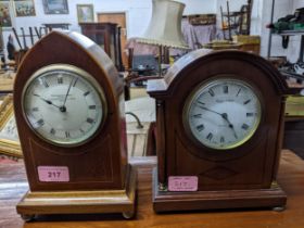 Two early 20th century mahogany cased mantel clocks, one a Mappin & Webb bracket style clock, the