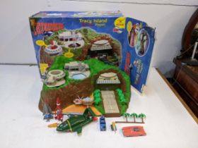 A Thunderbirds Tracy Island electronic playset with Thunderbird 1, 2, 3, 4 & 5, Lady Penelope's