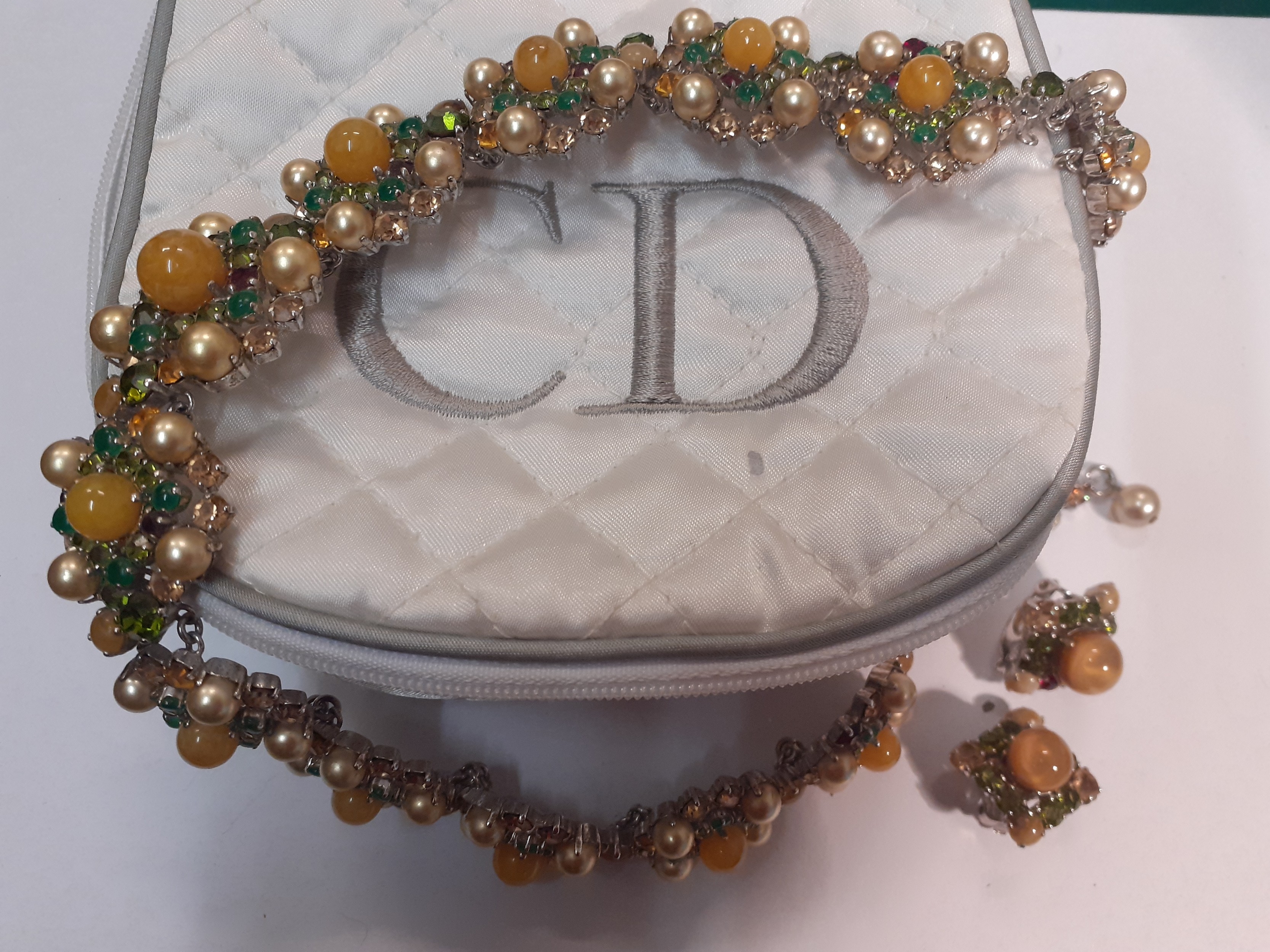 Christian Dior-A 1959 necklace and later matched 1962 clip-on earrings having a silver toned - Image 2 of 6