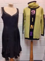 Escada-Four items of clothing comprising a Margaretha Ley design lime green and pure new woollen