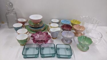 A mixed lot to include Beswick lustre glazed dessert bowls, Royal Albert Gossamer part tea set,