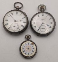 Tree late 19th/early 20th century watches to include an open face keyless Tempus Fugit pocket watch,