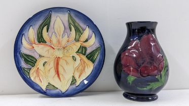 A Moorcroft Windrush pattern pin dish, together with a Moorcroft Anemone pattern vase Location: