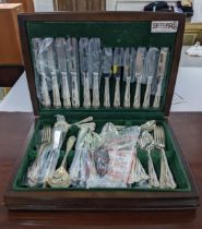 A Kings pattern Butler Sheffield stainless steel canteen of cutlery, boxed Location: