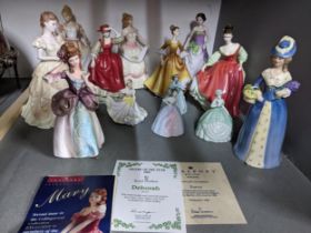 A selection of Royal Doulton, Coalport and other figurines to include Gift of Love HN3427,