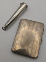 A silver William Neale & Son cigarette case hallmarked Birmingham 1925, together with a silver