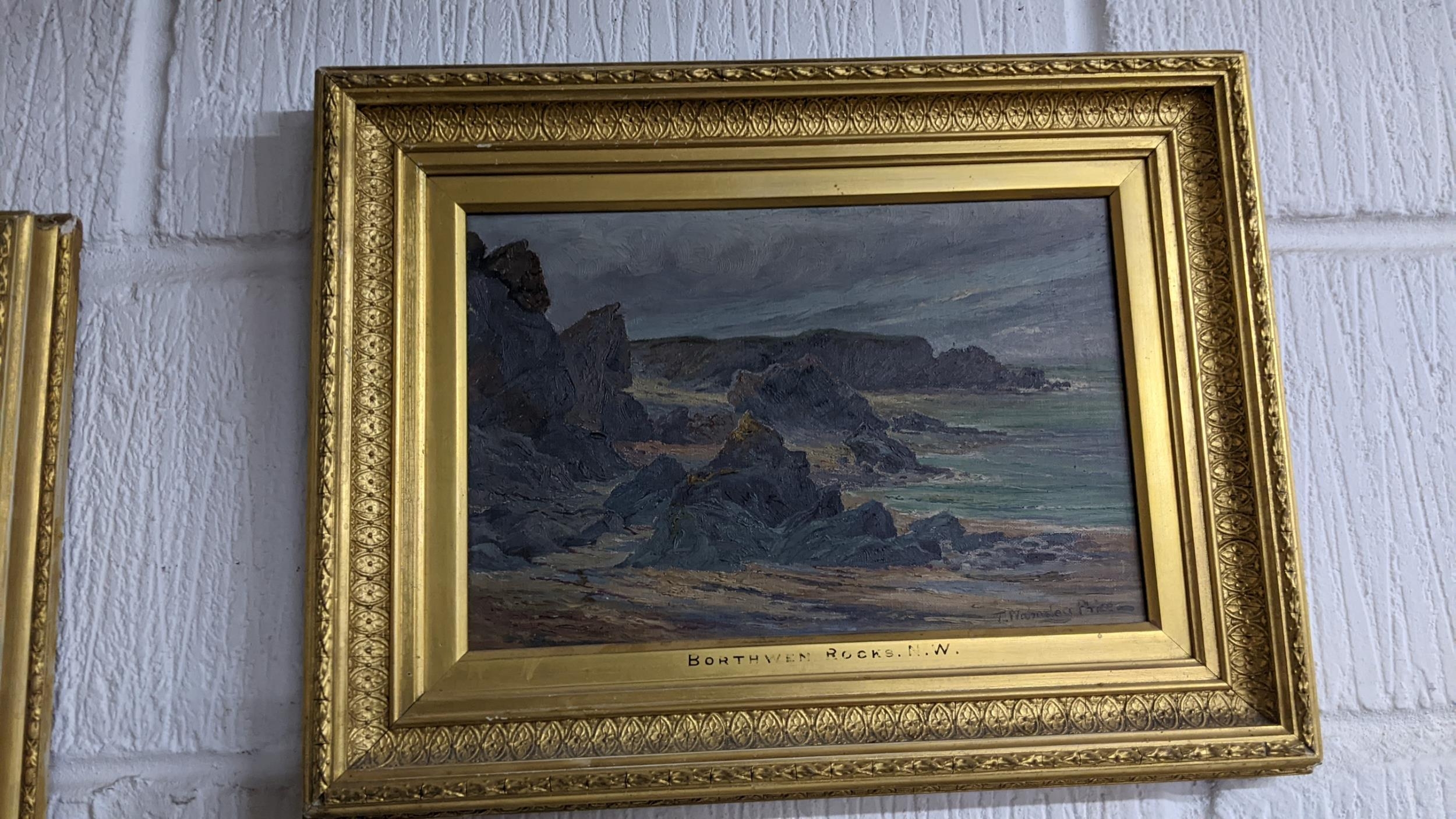 Thomas Walmsley Price (1855-1933) - Borthwen Rocks NW/Anglesey Coast NW, pair of Welsh coastal - Image 6 of 15