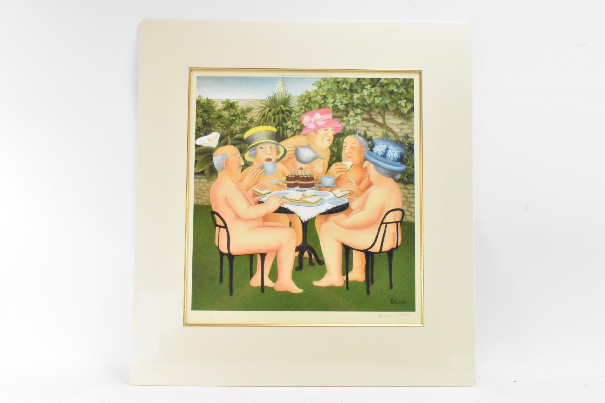 Beryl Cook (1926-2008) 'Tea In The Garden' signed limited edition print, published 2003, numbered