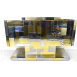 A Paul Evans 'Cityscape' chromed steel and brass sideboard, produced by Directional, circa 1970,