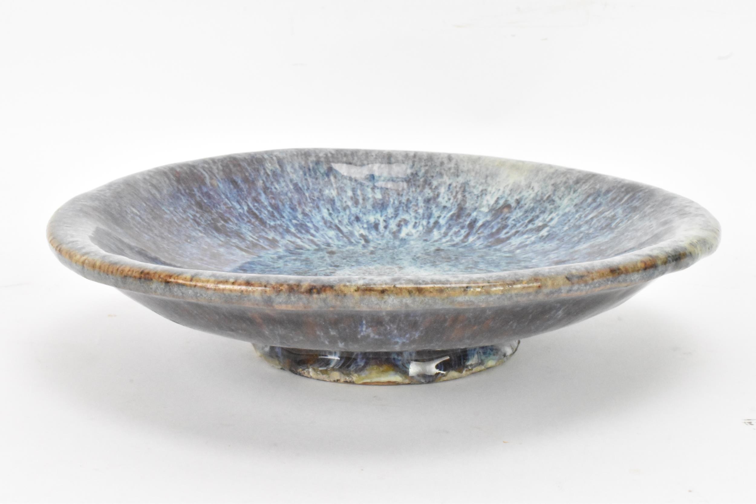A Chinese Jun type bowl, possibly Shiwan ware, covered in a lustrous ochre turquoise and purple - Image 3 of 9