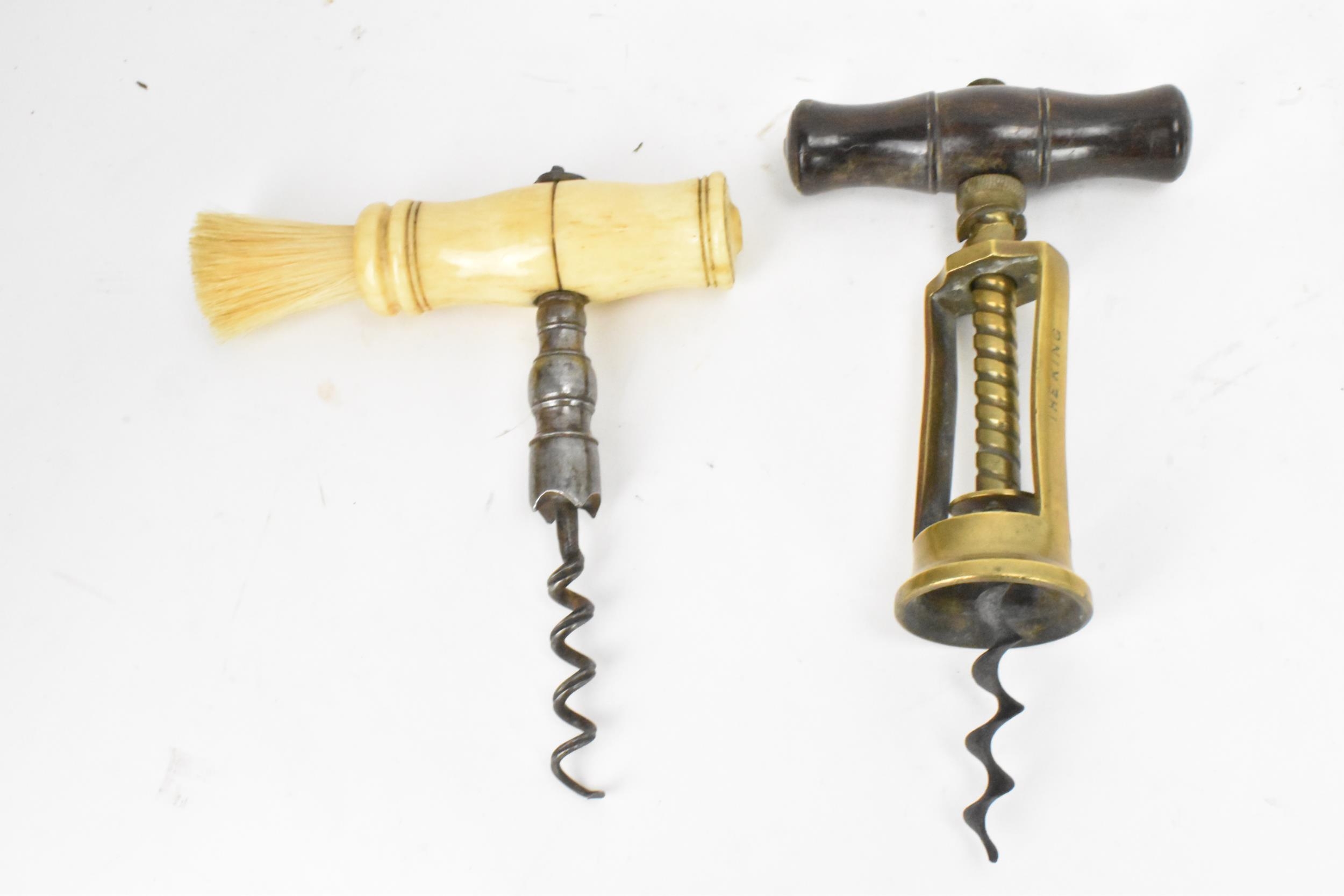 Helixophilia - Seven various corkscrews to include a 19th century brass Coney & Co patent mechanical - Image 5 of 7
