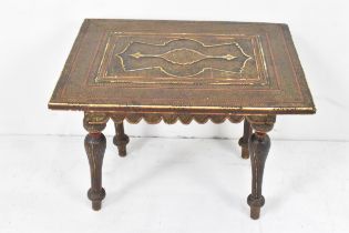 A late 19th/early 20th century Persian small occasional table, profusely inlaid with micro-mosaic
