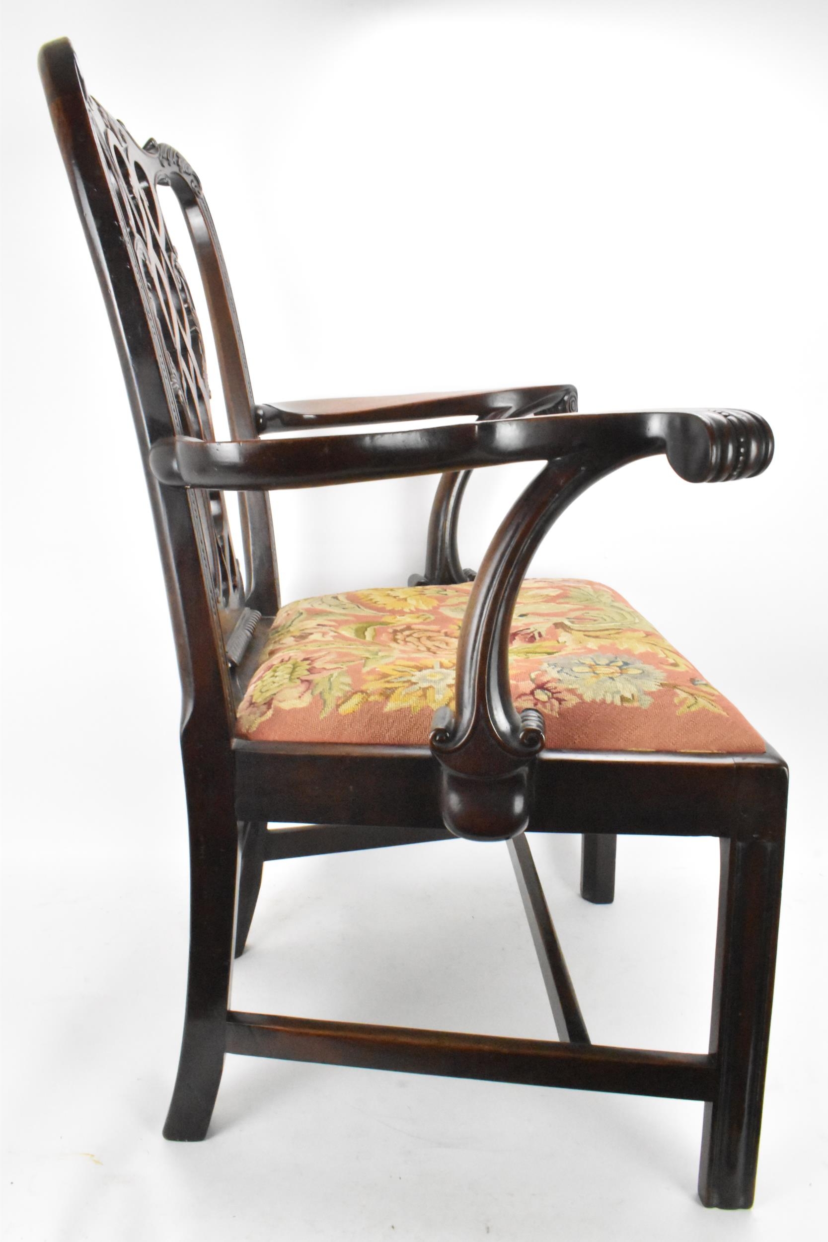 A pair of late 19th century mahogany Chippendale style carver chairs, carved with C scrolls, egg and - Image 17 of 17