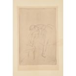 Edgar Degas (French 1834-1917) Danseuse mettant son Chausson, circa 1892, etching on paper Sheet