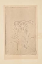 Edgar Degas (French 1834-1917) Danseuse mettant son Chausson, circa 1892, etching on paper Sheet