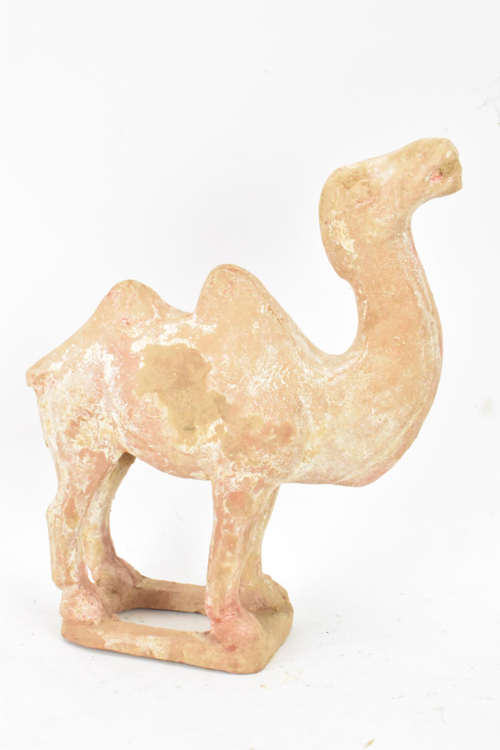 A Chinese terracotta model of a camel, possibly tang dynasty, 14.5cm high x 11cm wide - Image 3 of 5