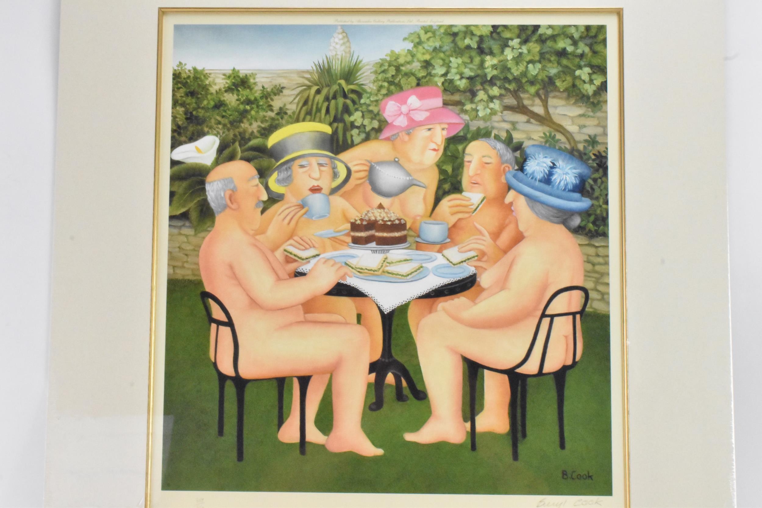 Beryl Cook (1926-2008) 'Tea In The Garden' signed limited edition print, published 2003, numbered - Image 2 of 5