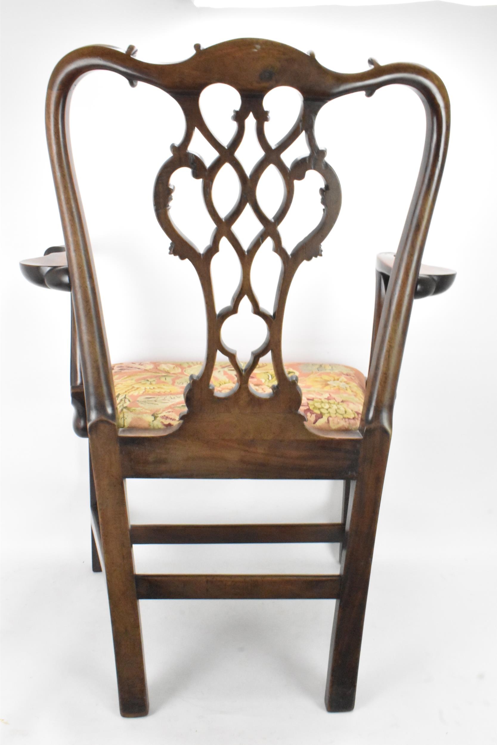 A pair of late 19th century mahogany Chippendale style carver chairs, carved with C scrolls, egg and - Image 16 of 17