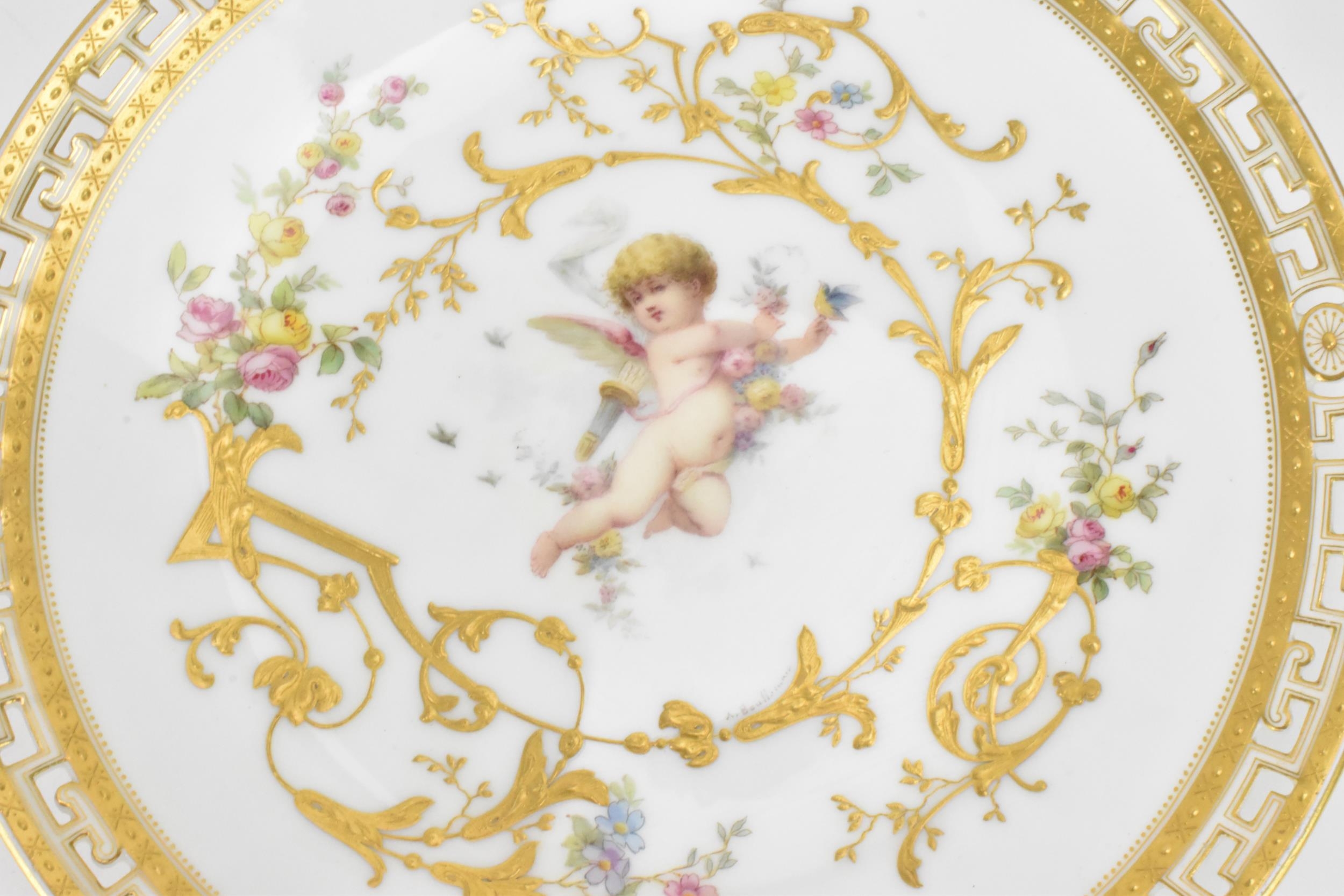 A late 19th century Mintons porcelain cabinet plate, signed Anton Boullemier, painted with a - Image 6 of 8