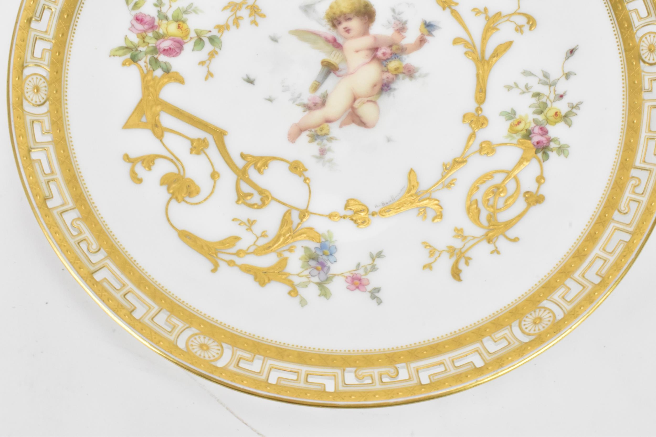 A late 19th century Mintons porcelain cabinet plate, signed Anton Boullemier, painted with a - Image 4 of 8