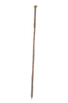 An early 20th Century Southwestern European traditional Basque Makila walking cane, having a