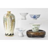Mixed Chinese and Japanese items to include A Japanese Meiji period satsuma vase of ovoid shape