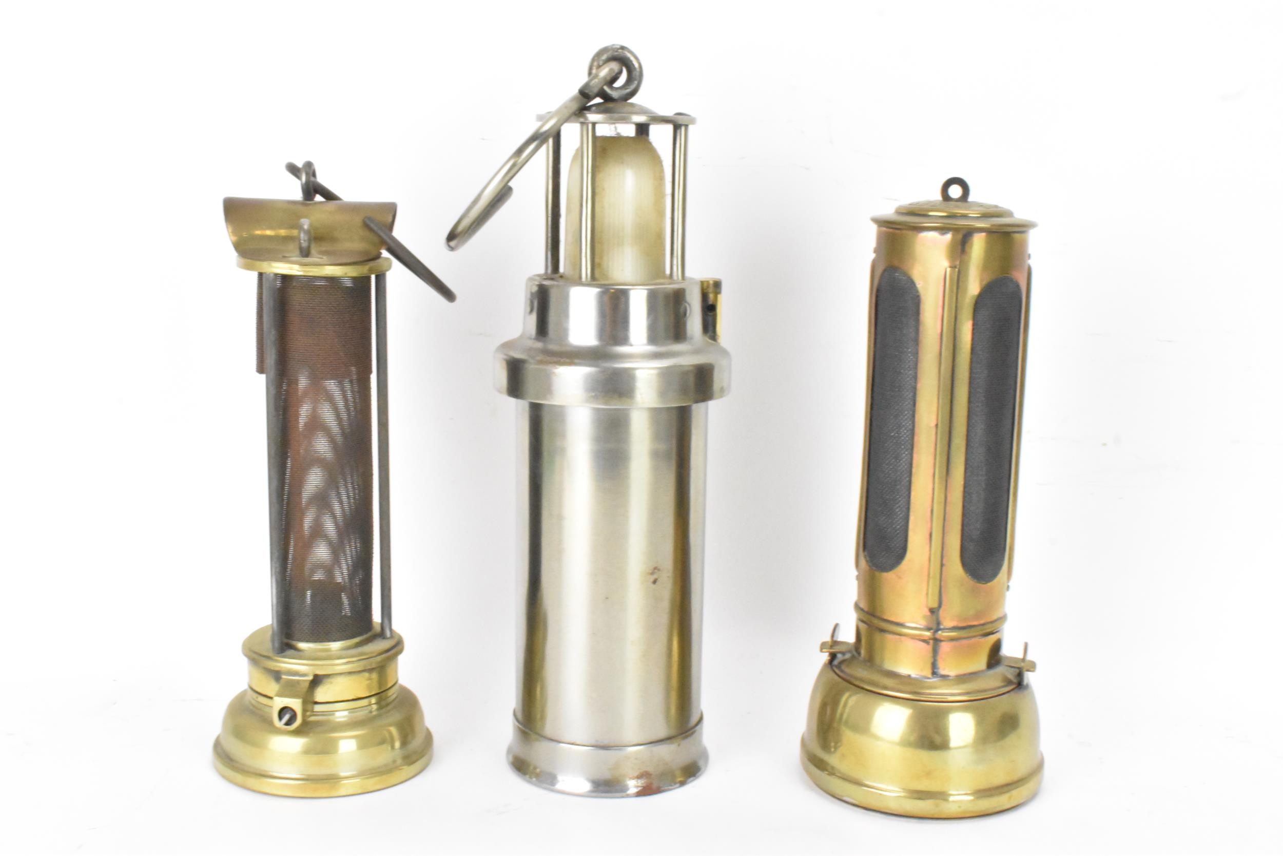 A military issue CEAG miners lamp, engraved with a broad arrow mark, 29cm high excluding handle, - Image 2 of 6