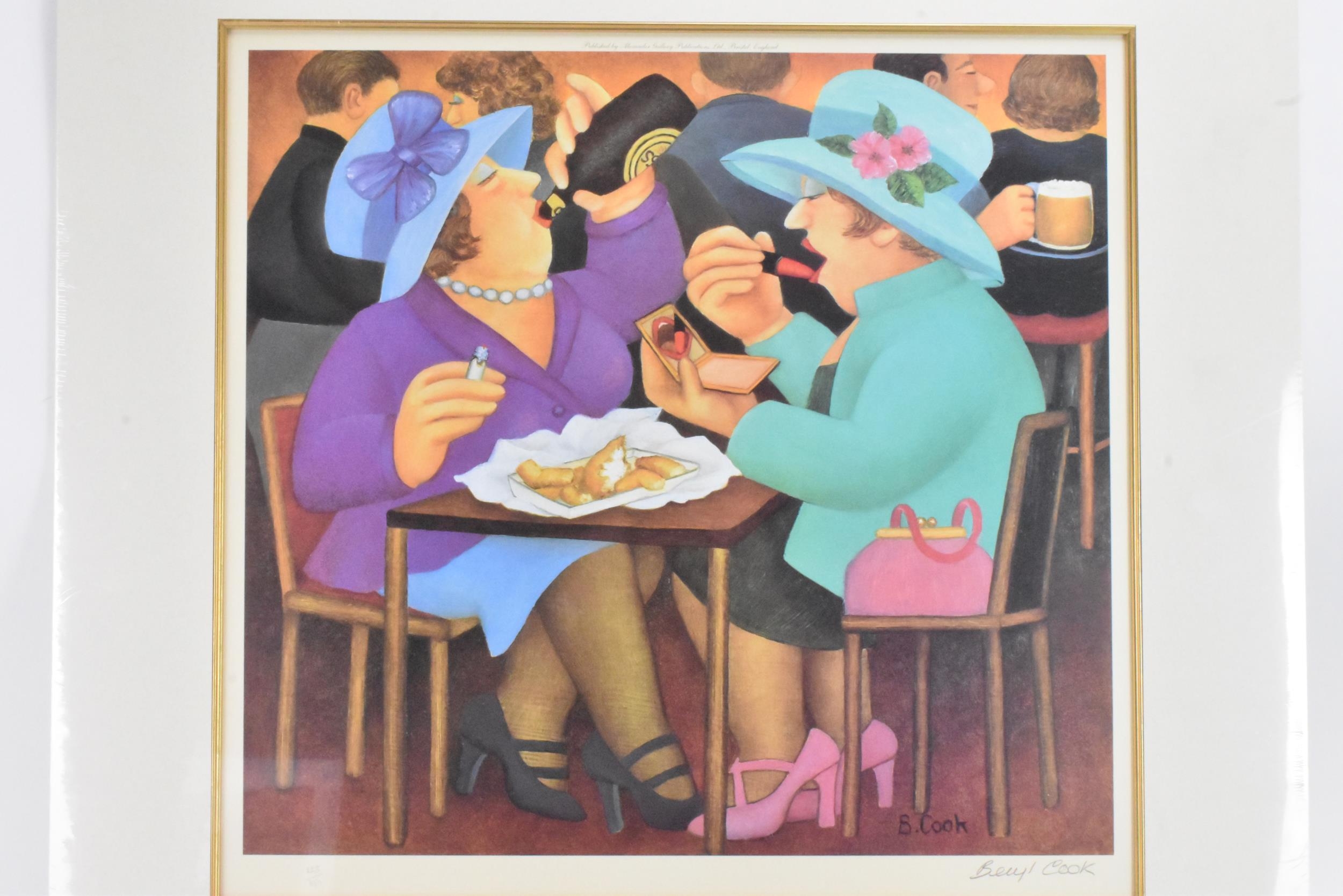 Beryl Cook (1926-2008) 'Ladies Who Lunch' signed limited edition print, published 2004, numbered - Image 2 of 5