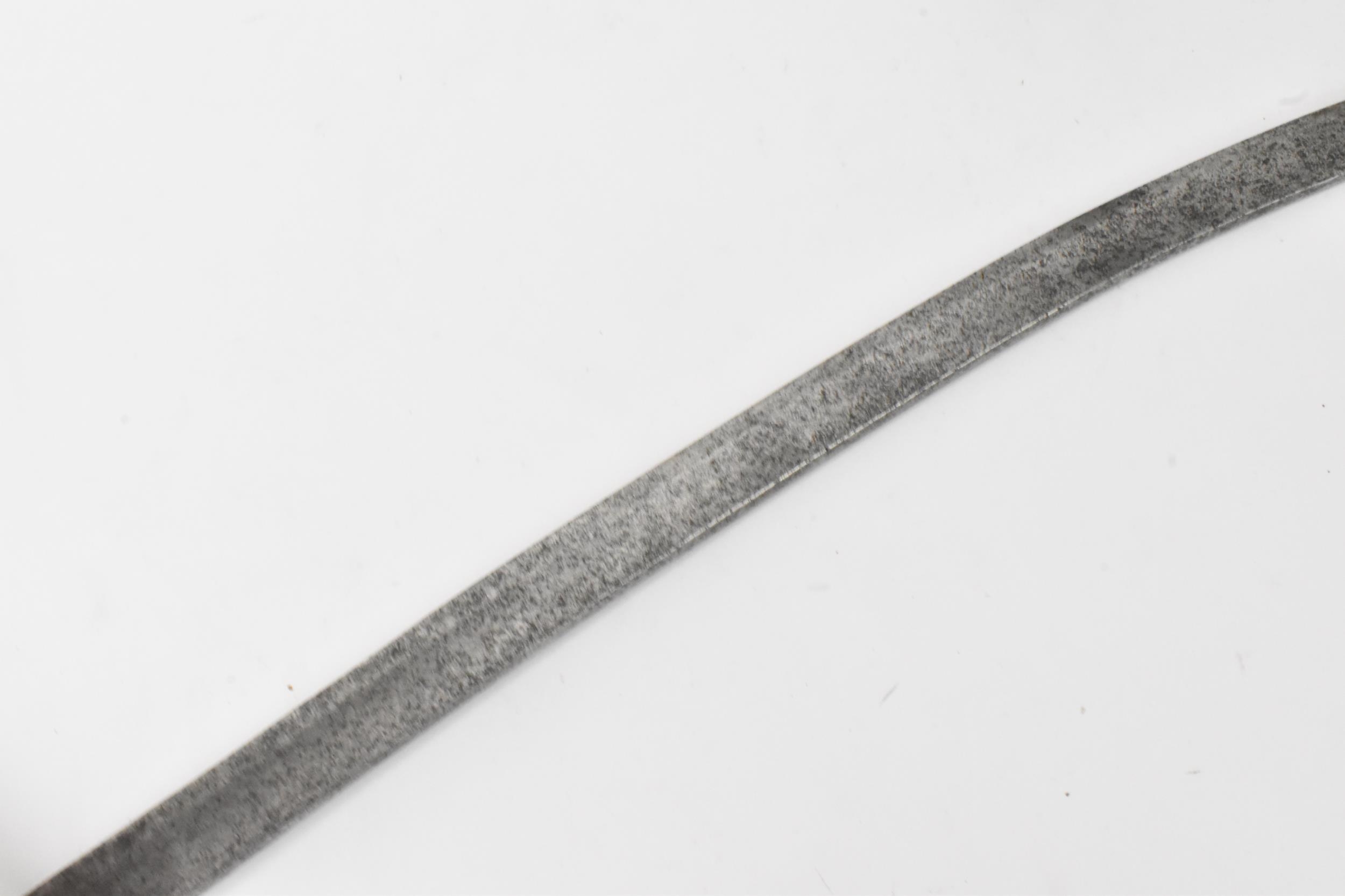 An Ottoman Empire shamshir sword, having a curved blade with gilt calligraphy, characteristic gilt - Image 4 of 16