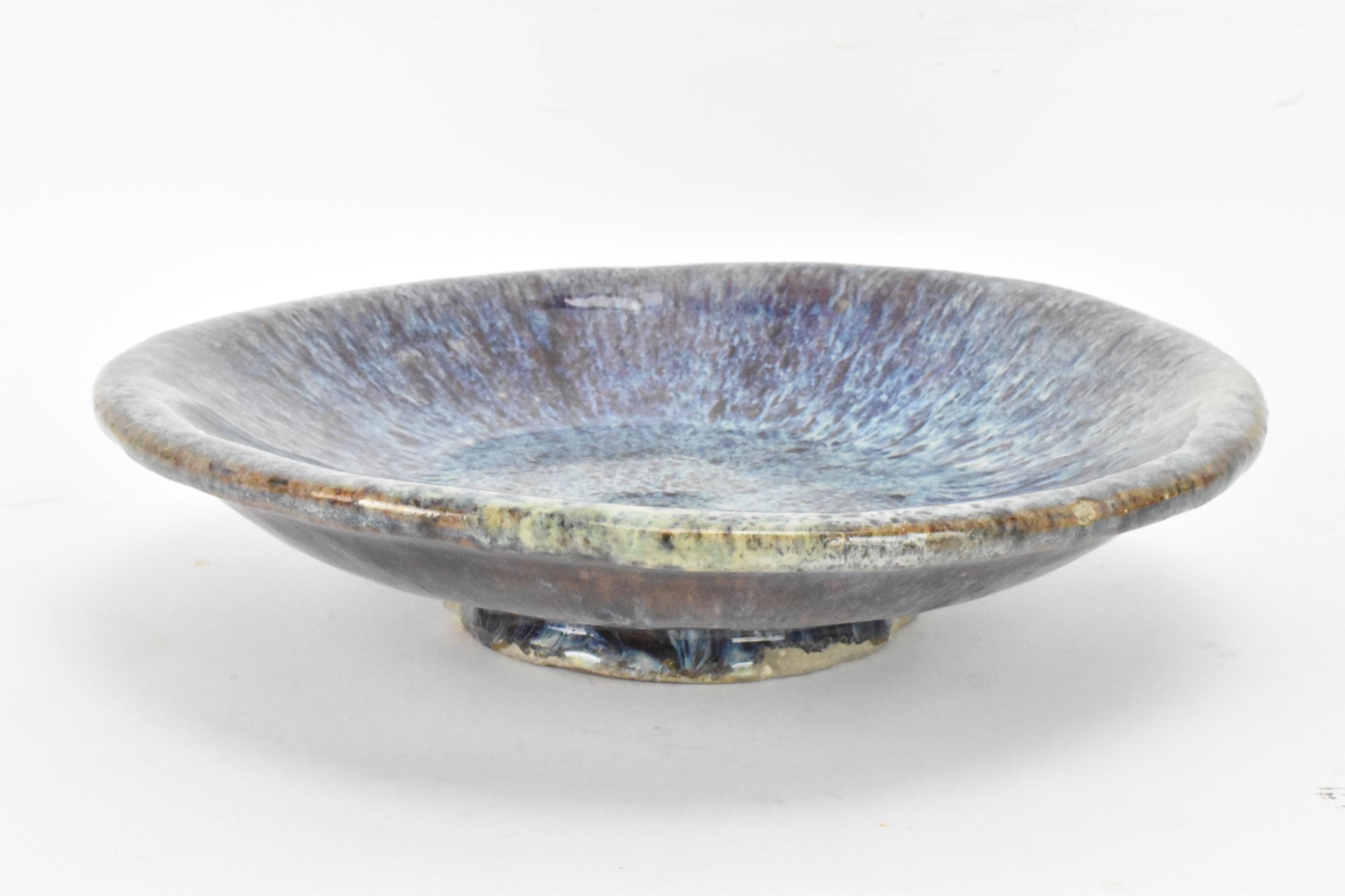 A Chinese Jun type bowl, possibly Shiwan ware, covered in a lustrous ochre turquoise and purple - Image 4 of 9