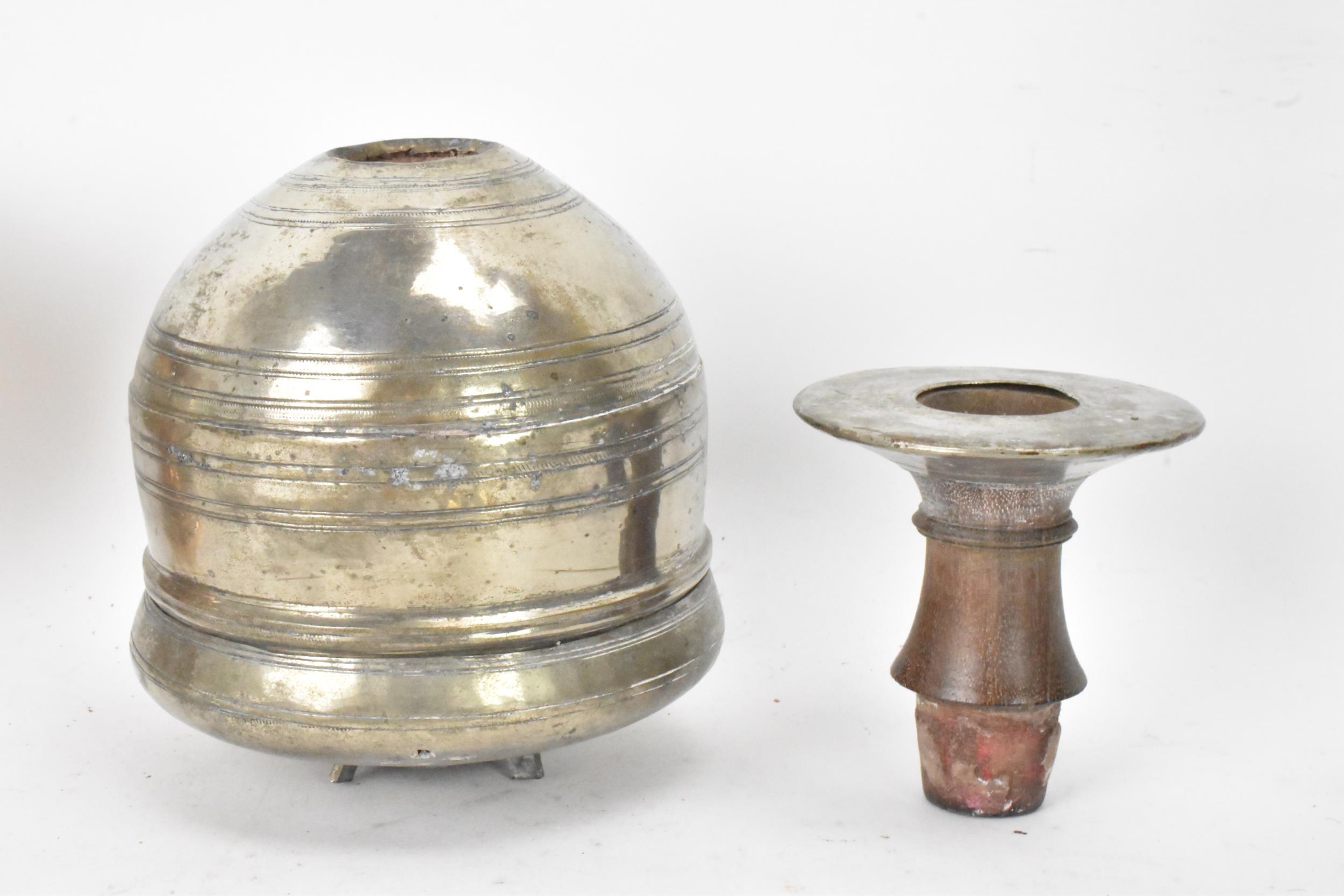 A selection of Middle Eastern artifacts to include a 19th century Persian Qajar copper hookah cup - Image 6 of 15