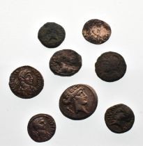 A mixed collection of ancient coinage to include Roman Republic Q. Pomponius Musa Denarius, Julian