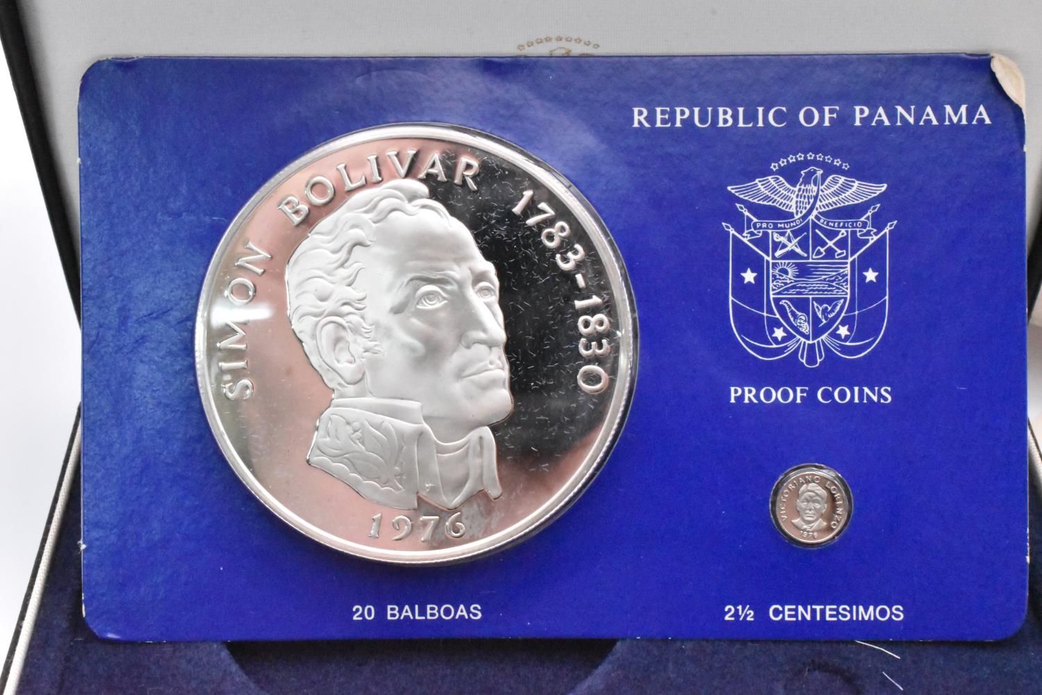 Republic of Panama - 1976 Coinage of Panama, comprising of Silver 20 Balboas depicting the - Image 2 of 3